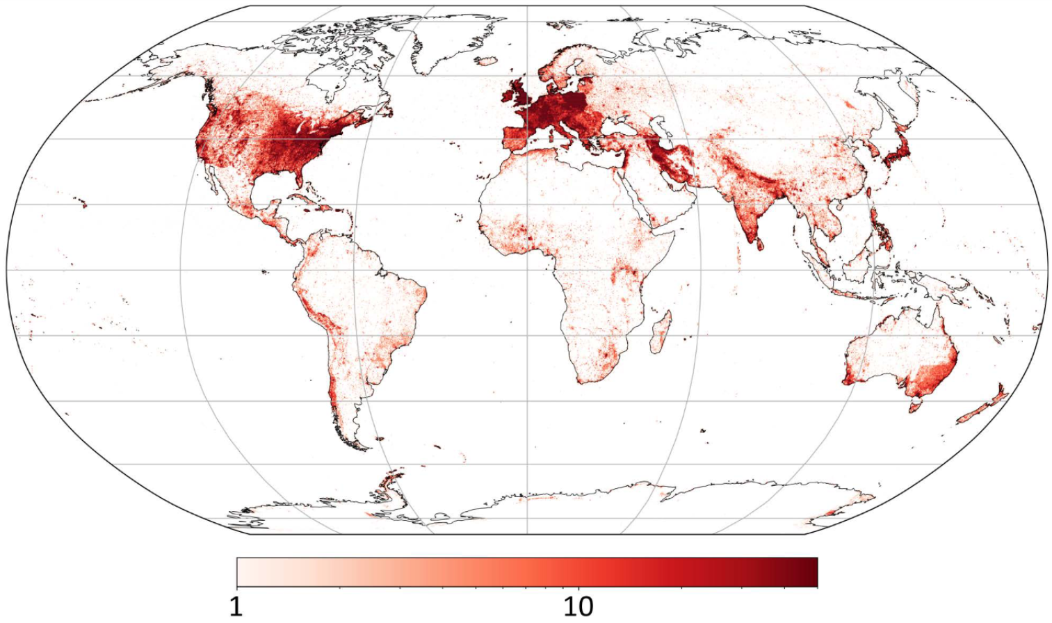 Global Distribution of Geotagged Articles