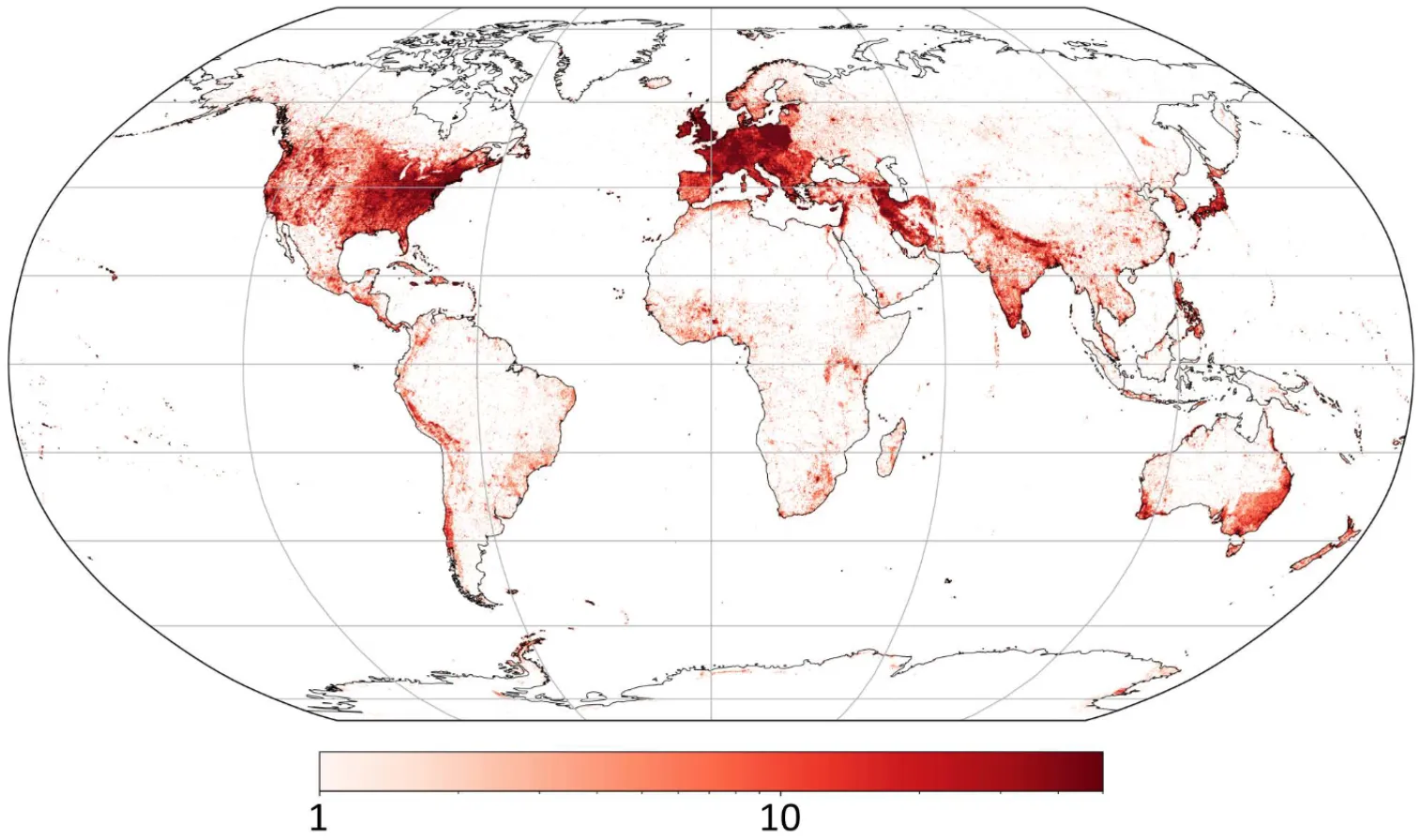 Global Distribution of Geotagged Articles